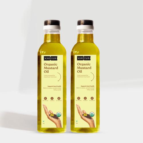 Organic Mustard Oil 1L - Pack of 2