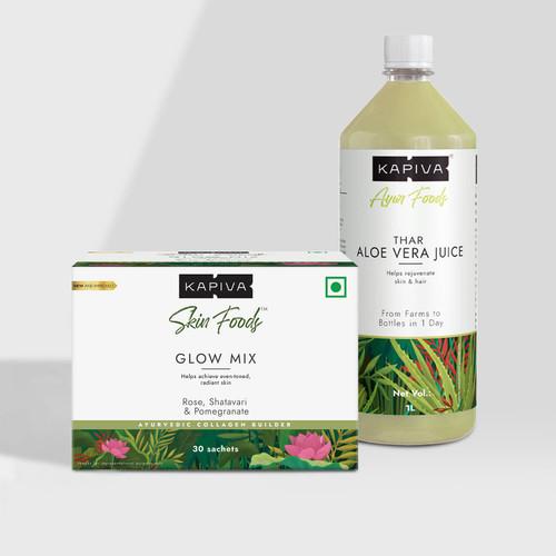Skin Foods Glow Mix & Aloe Vera Juice - Holistic Skin Care Combo