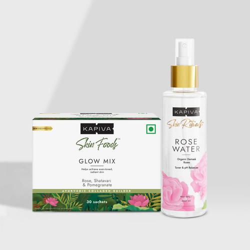 Glow Mix & Rose Water - Glow with Roses Combo