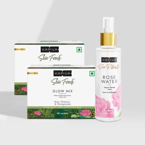 Glow Mix & Rose Water - 2 Months Pack